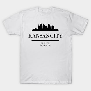KANSAS CITY MISSOURI BLACK SILHOUETTE SKYLINE ART T-Shirt